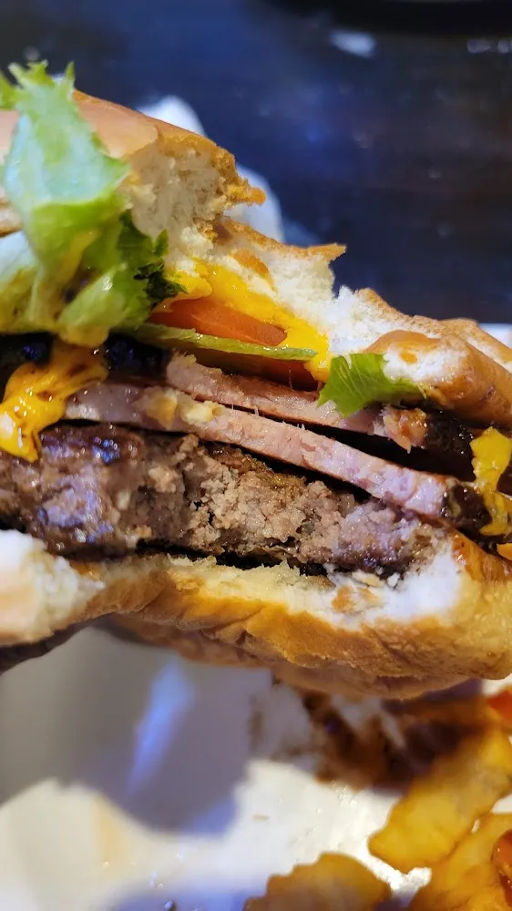 BBQ Bacon Cheeseburger and Fries