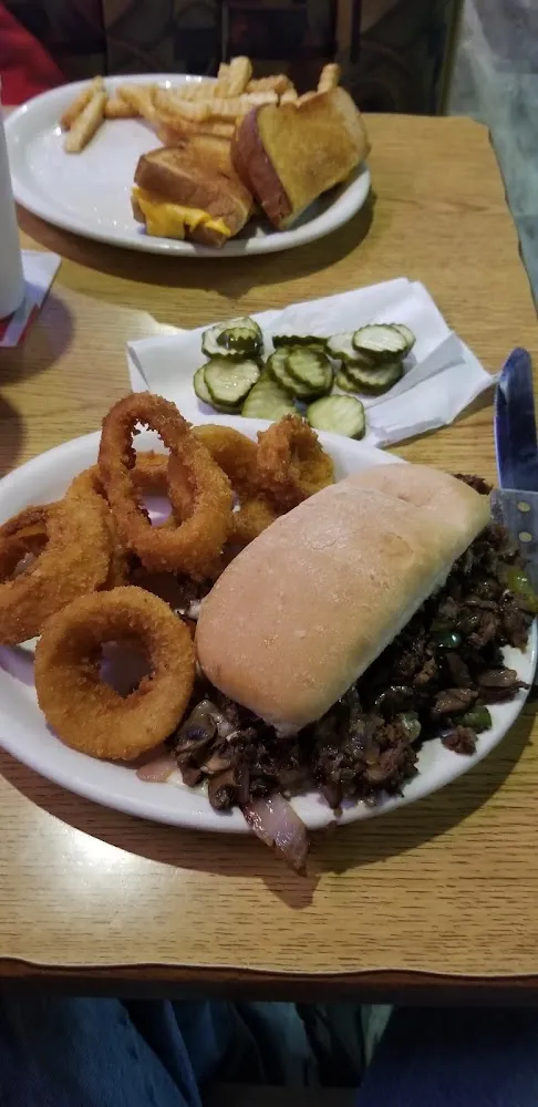 Philly Cheesesteak with Onion Rings